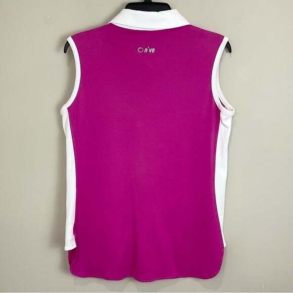 Nivo Purple Sleeveless Golf Polo Snap Front Ladies Sz Med Collared Shirt Top - Picture 5 of 5